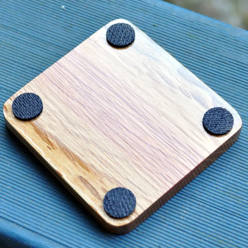 Non slip pads on coaster