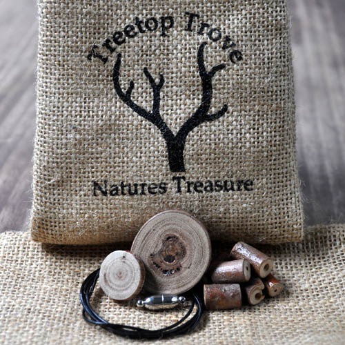 Hand crafted Eucalyptus necklace making kit.