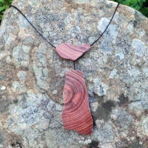 The Tie, hand crafted wooden necklace with pendant