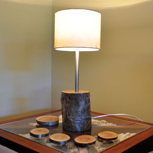 Branch section lamp base and coasters