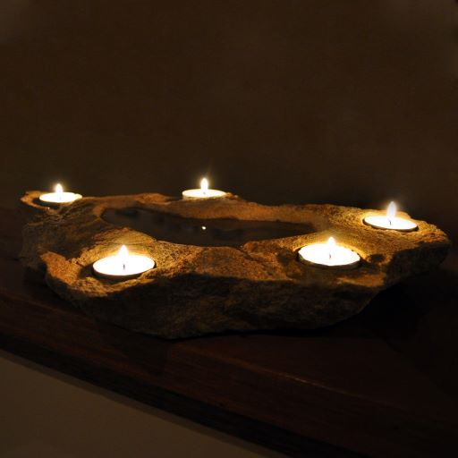 Sandstone tealight candle bowl